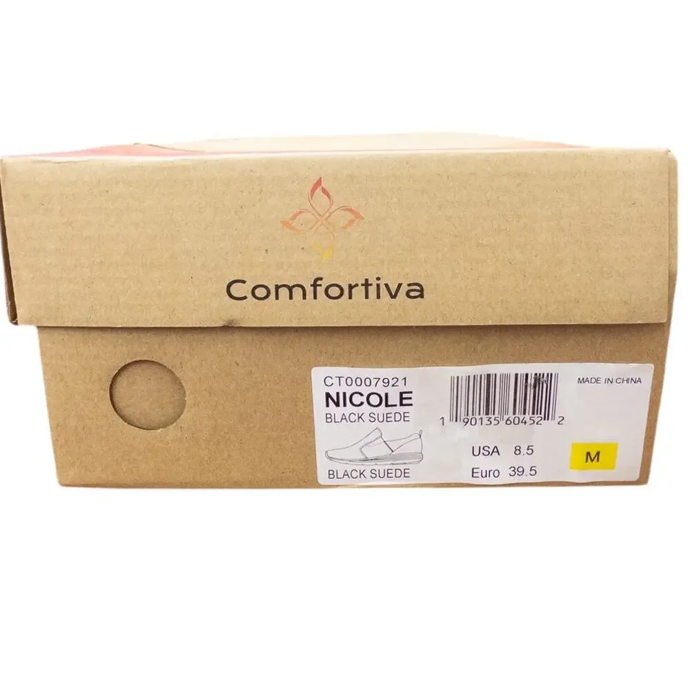Comfortiva Nicole Suede Slip On Sneakers Women's 8.5 Black